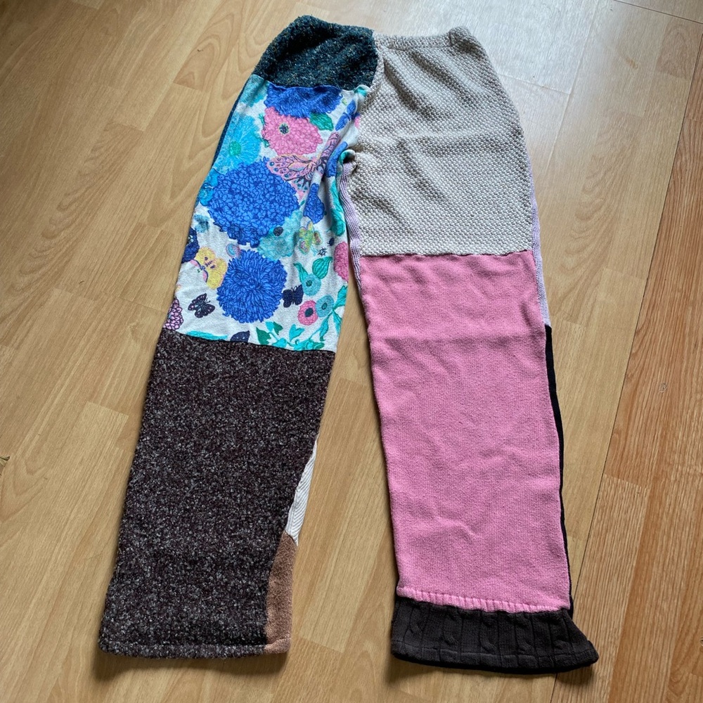 Colorful Patchwork Wide Leg Pants